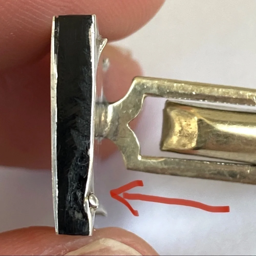 VTG Taxco Mexico Sterling 925 Onyx Cuff links AAB